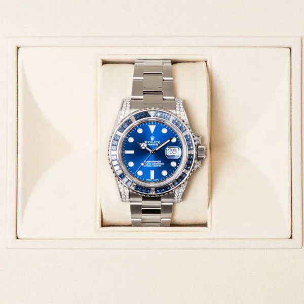 Rolex Submariner Date 116659 SABR 18K White Gold Diamonds Sapphires UNWORN - Image 10