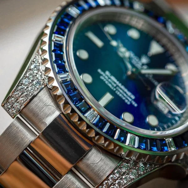 Rolex Submariner Date 116659 SABR 18K White Gold Diamonds Sapphires UNWORN - Image 7