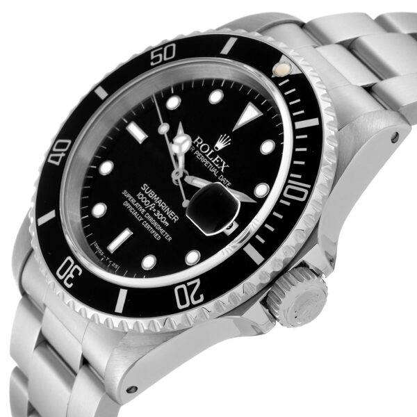 rolex submariner date black frosted dial steel mens watch 16610 box papers 2825 gvtrv.jpg