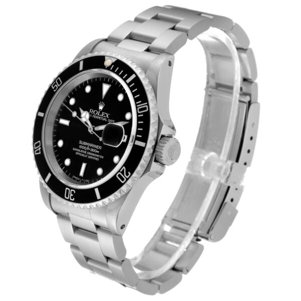 rolex submariner date black frosted dial steel mens watch 16610 box papers 6037 ezth2.jpg