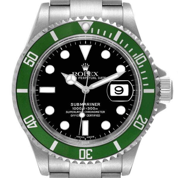 rolex submariner kermit green 50th anniversary mens watch 16610lv box papers 4190 mhlug.jpg