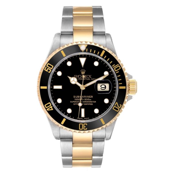rolex submariner steel yellow gold black dial mens watch 16613 5544 xivg3.jpg