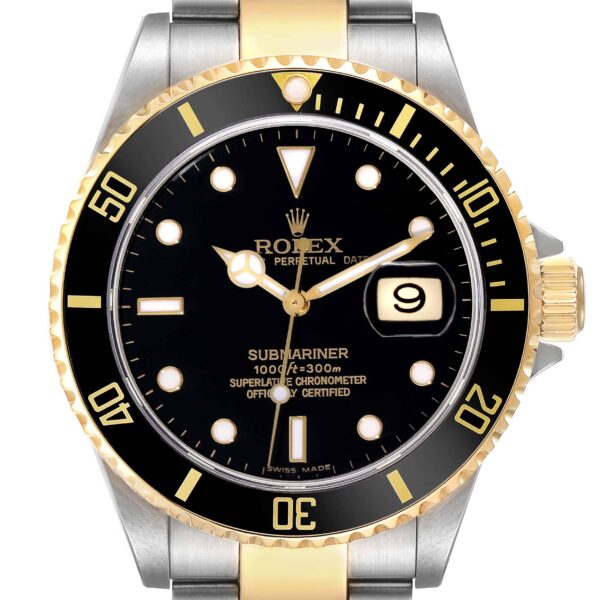 rolex submariner steel yellow gold black dial mens watch 16613 8498 xcdig.jpg