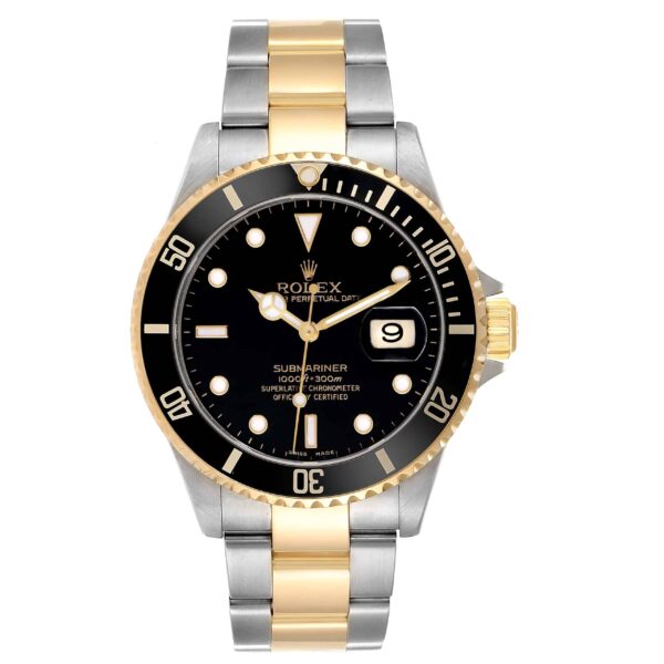 rolex submariner steel yellow gold black dial mens watch 16613 box papers 3924 qjdav.jpg