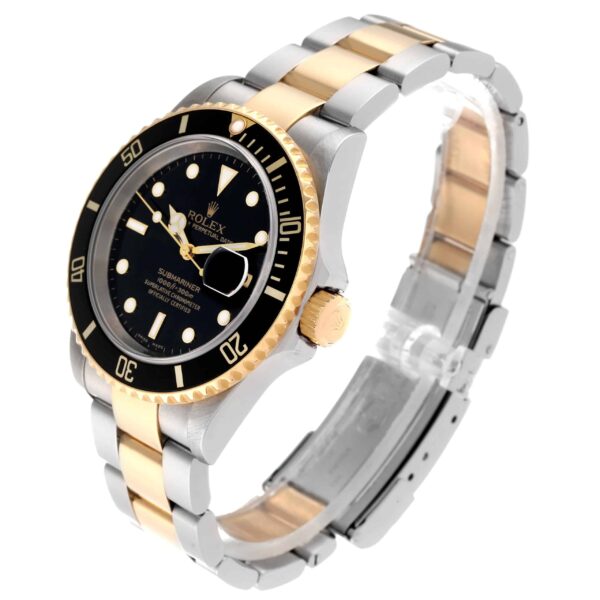 rolex submariner steel yellow gold black dial mens watch 16613 box papers 6473 16ebi.jpg