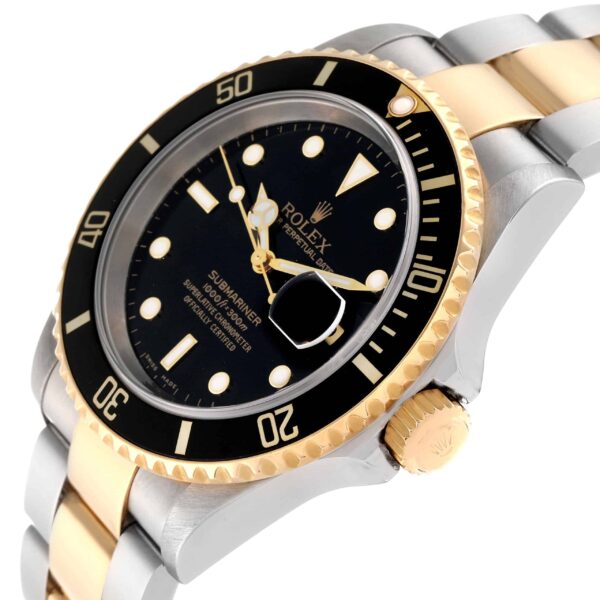 rolex submariner steel yellow gold black dial mens watch 16613 box papers 6534 wkwe6.jpg