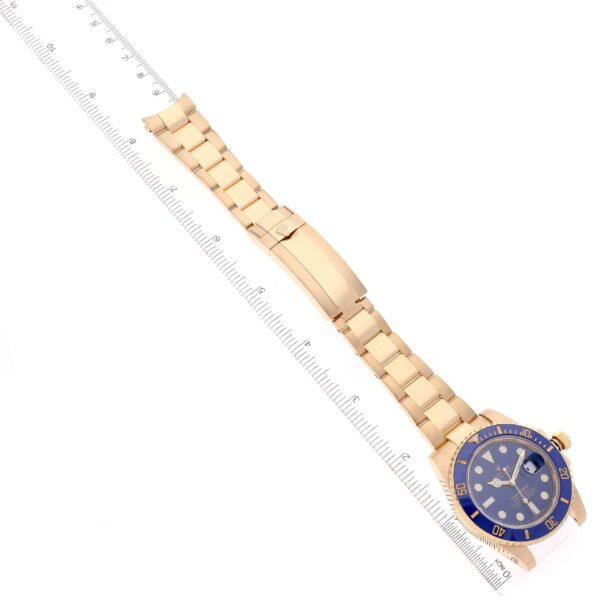 rolex submariner yellow gold blue dial ceramic bezel mens watch 116618 6066 sad95.jpg
