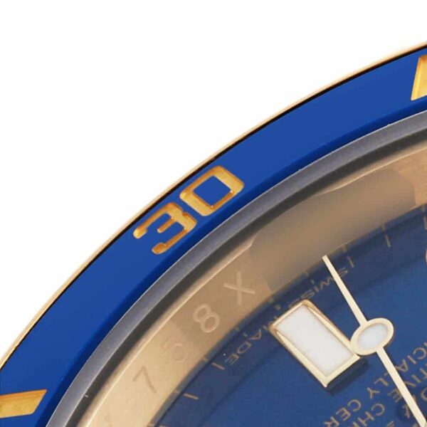rolex submariner yellow gold blue dial ceramic bezel mens watch 116618 box card 8688 ckbh2.jpg