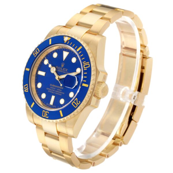 rolex submariner yellow gold blue dial ceramic bezel mens watch 116618 box card 8776 uayqb.jpg