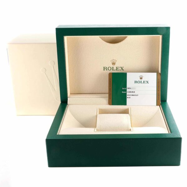 rolex submariner yellow gold blue diamond dial mens watch 116618 box card 6458 sunca.jpg