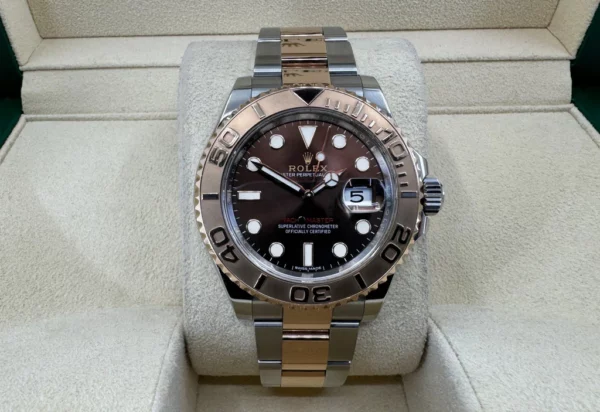 Rolex Yacht-Master 40 Everose Rose Gold/Steel Chocolate Brown Dial Gold Bezel Oyster Bracelet 116621-LT058 - Image 7