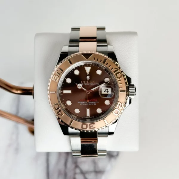 Rolex Yacht-Master 40 Everose Rose Gold/Steel Chocolate Brown Dial Gold Bezel Oyster Bracelet 116621-LT058