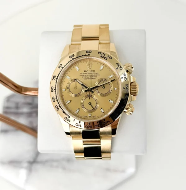 Rolex Yellow Gold Cosmograph Daytona 40 Watch  Champagne Index Dial  116508