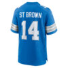 amon ra st brown detroit lions nike game jersey blue clowdercats cwx13.jpg