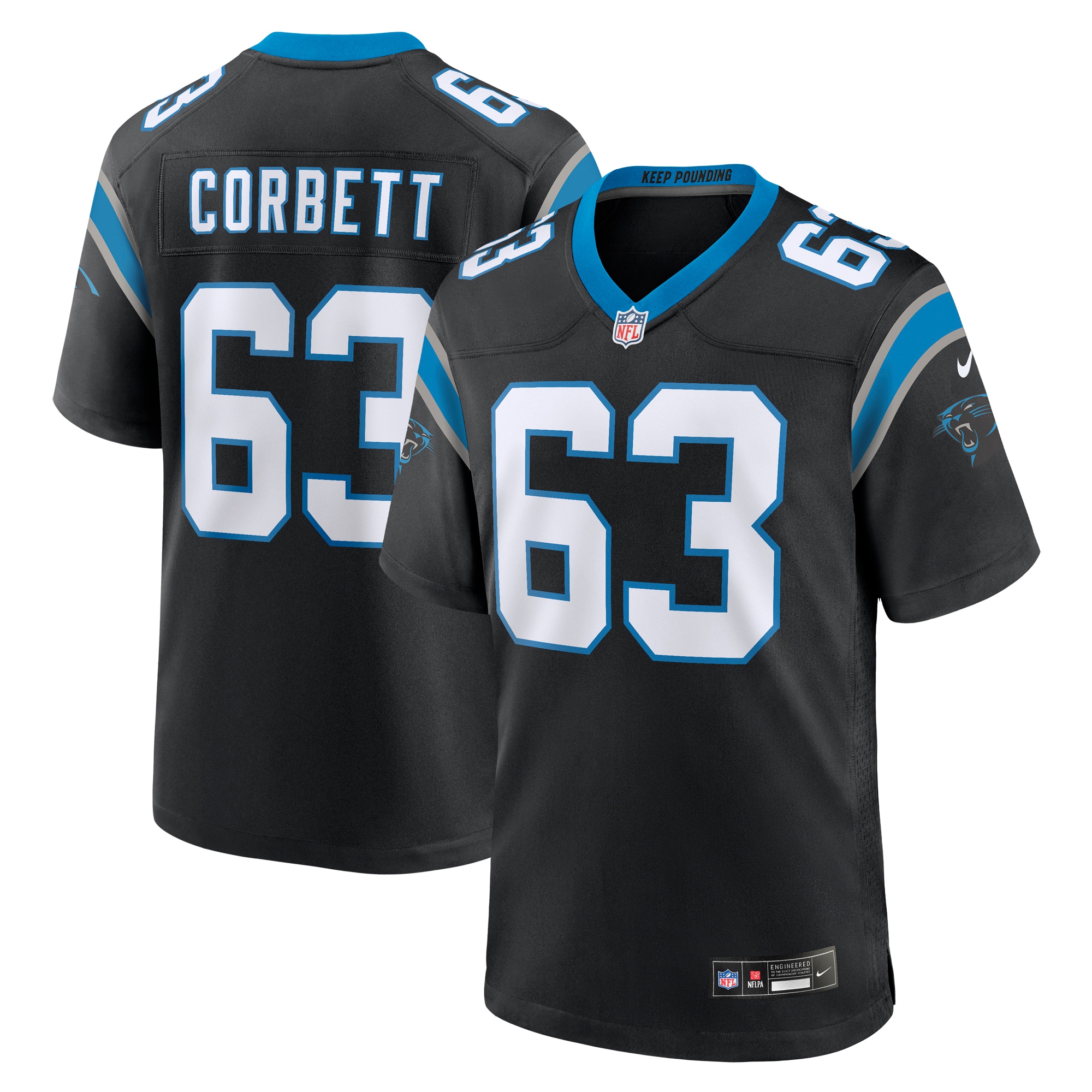 austin corbett carolina panthers nike team game jersey black clowdercats uaewd.jpg