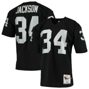 bo jackson las vegas raiders 1990 mitchell ness authentic throwback retired player jersey black clowdercats dovxu.jpg