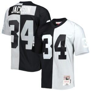 bo jackson las vegas raiders mitchell ness 1988 split legacy replica jersey blacksilver clowdercats a9lkb.jpg
