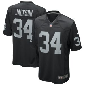 bo jackson las vegas raiders nike game retired player jersey black clowdercats gsh59.jpg
