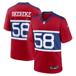 bobby okereke new york giants nike alternate player game jersey century red clowdercats bpnqk.jpg