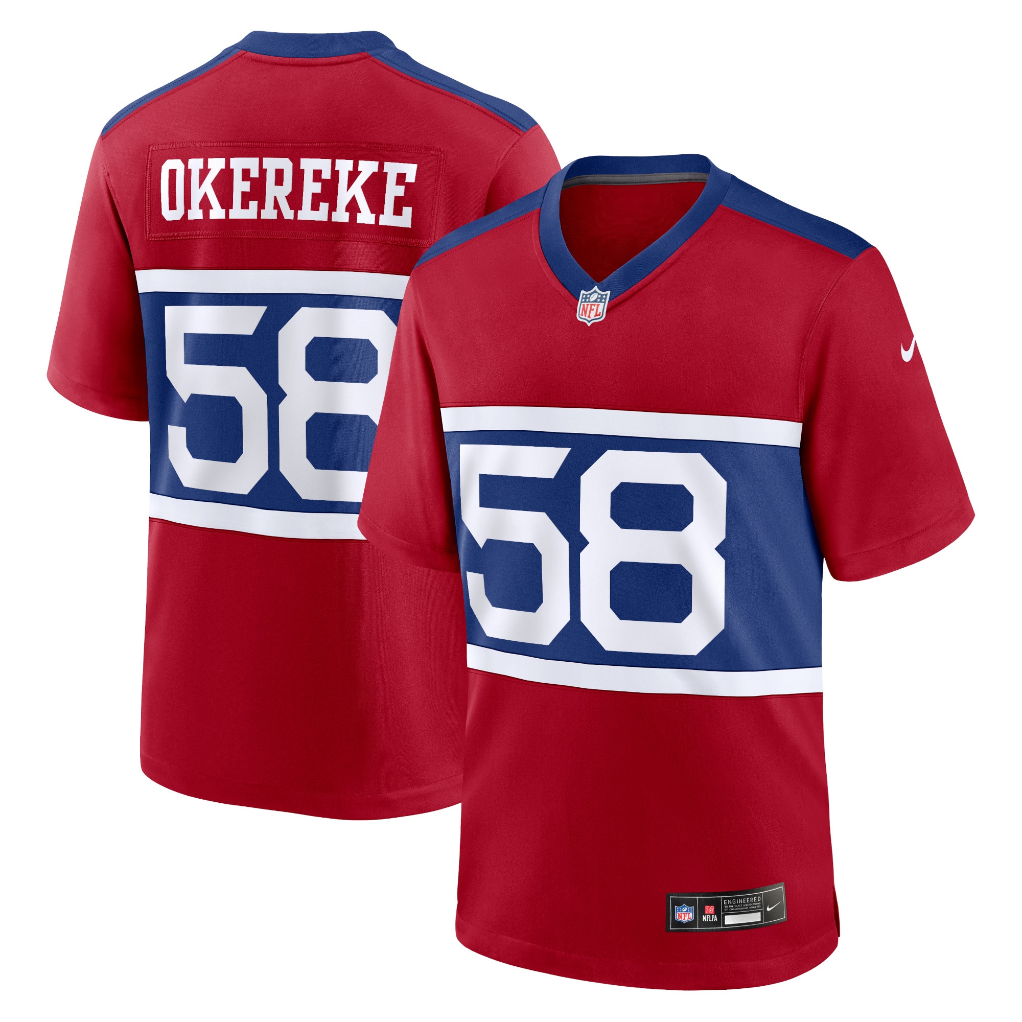 bobby okereke new york giants nike alternate player game jersey century red clowdercats bpnqk.jpg