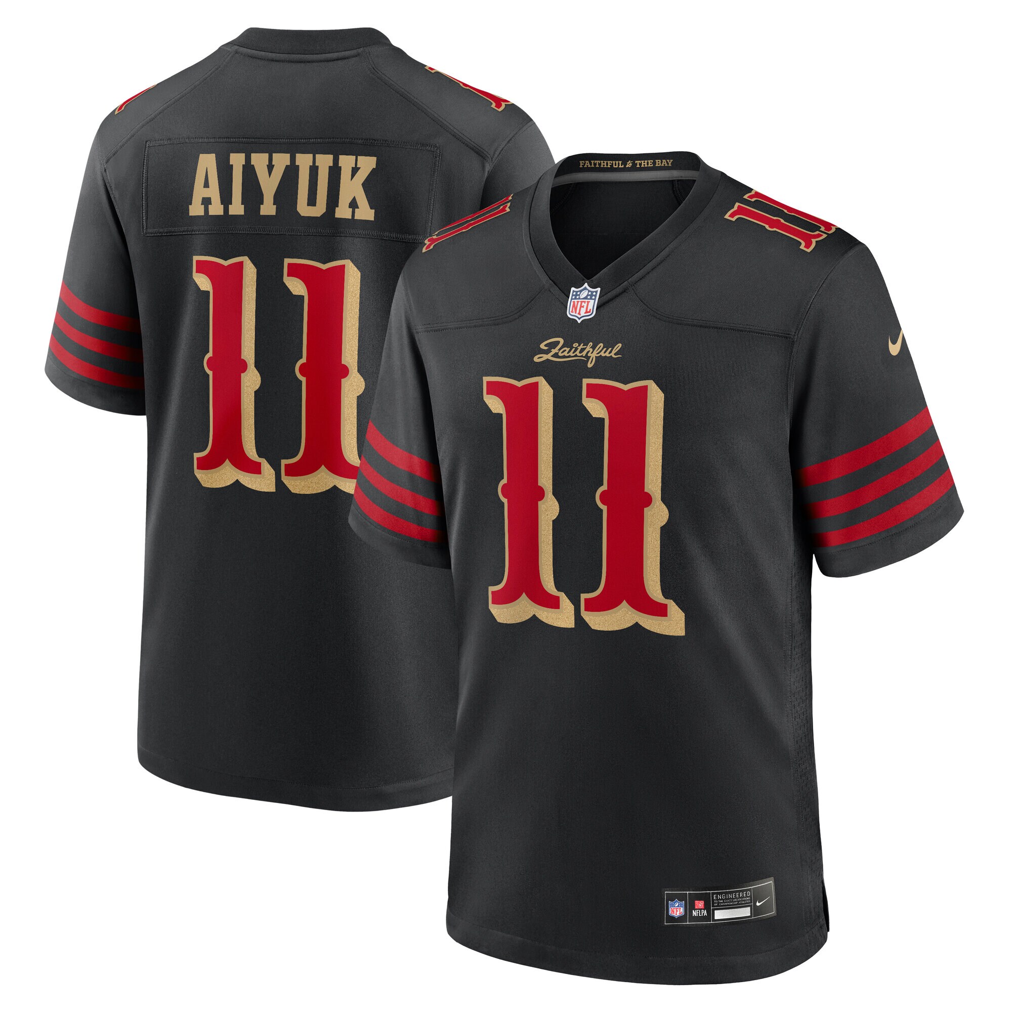 brandon aiyuk san francisco 49ers nike 2025 rivalries collection game jersey black clowdercats kry26.jpg