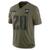 brian dawkins philadelphia eagles nike 2025 salute to service retired limited jersey olive clowdercats yrmvp.jpg