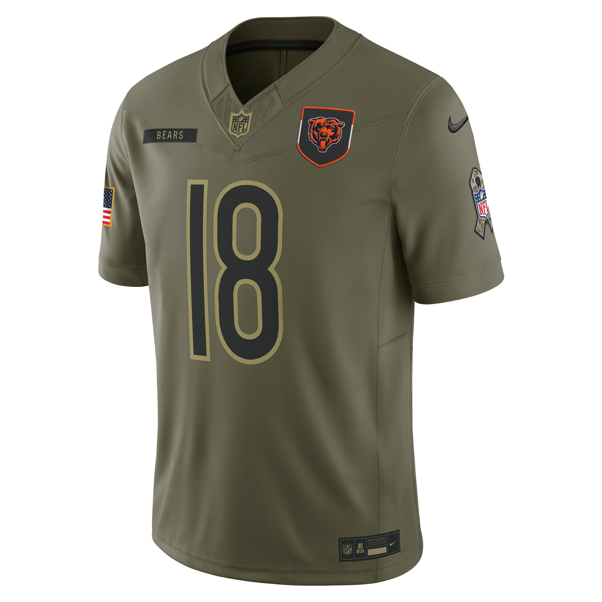 caleb williams chicago bears nike 2025 salute to service limited jersey olive clowdercats fyhdl.jpg