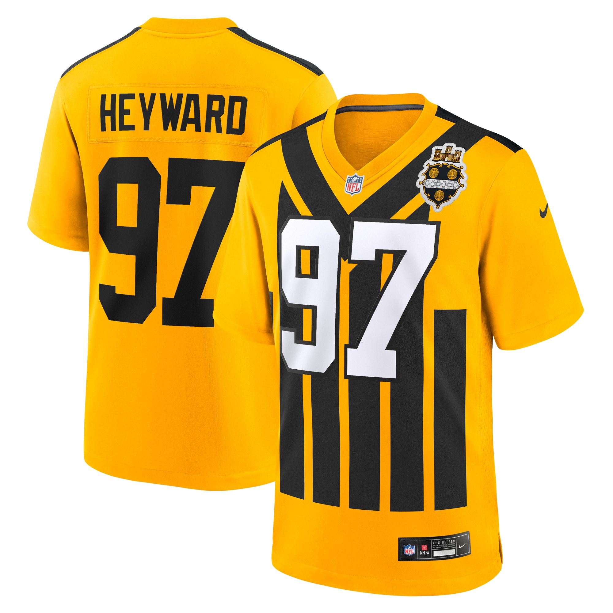 cameron heyward pittsburgh steelers nike alternate 1933 throwback game jersey gold clowdercats aj7hc.jpg