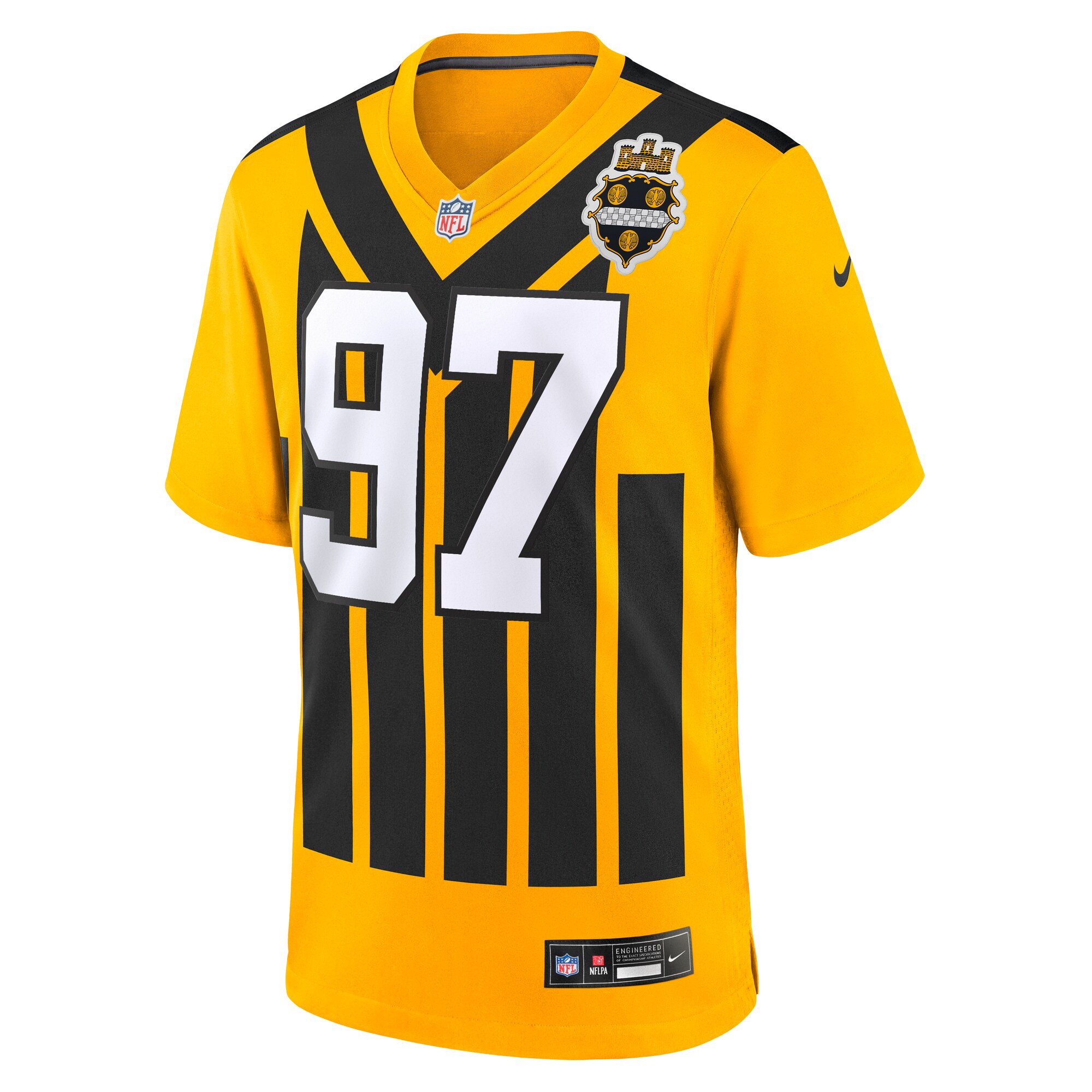 cameron heyward pittsburgh steelers nike alternate 1933 throwback game jersey gold clowdercats p28fr.jpg