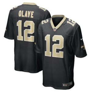 chris olave new orleans saints nike player game jersey black clowdercats wpagf.jpg