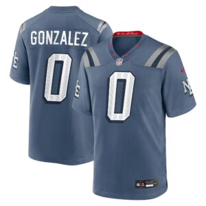 christian gonzalez new england patriots nike 2025 rivalries collection game jersey storm blue clowdercats tvygt.jpg