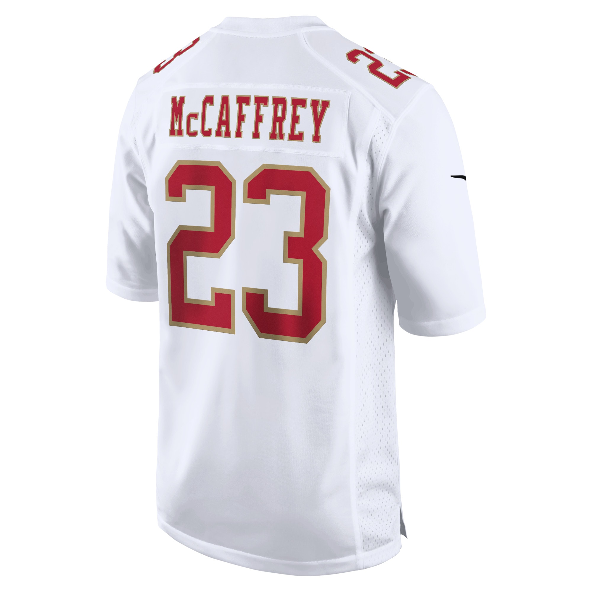 christian mccaffrey san francisco 49ers nike fashion game jersey white clowdercats kkztz.jpg