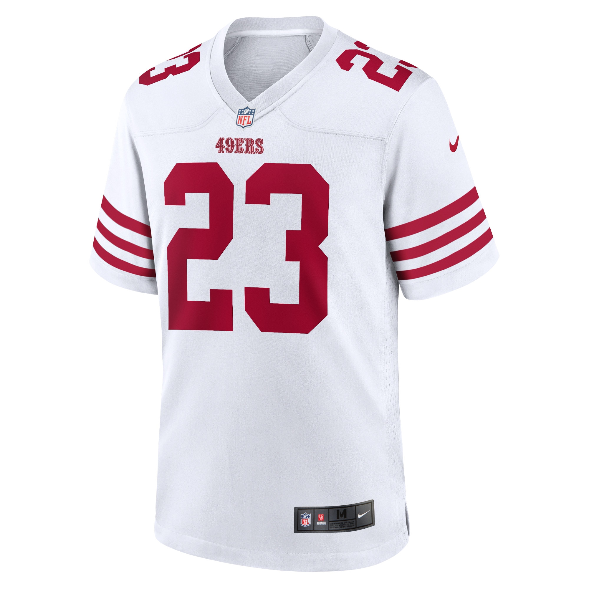 christian mccaffrey san francisco 49ers nike game player jersey white clowdercats 9xzcd.jpg