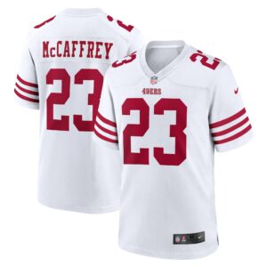 christian mccaffrey san francisco 49ers nike game player jersey white clowdercats ria5c.jpg