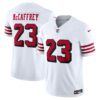 christian mccaffrey san francisco 49ers nike vapor fuse limited 2nd alternate jersey white clowdercats rl3jf.jpg