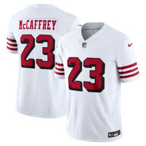christian mccaffrey san francisco 49ers nike vapor fuse limited 2nd alternate jersey white clowdercats rl3jf.jpg