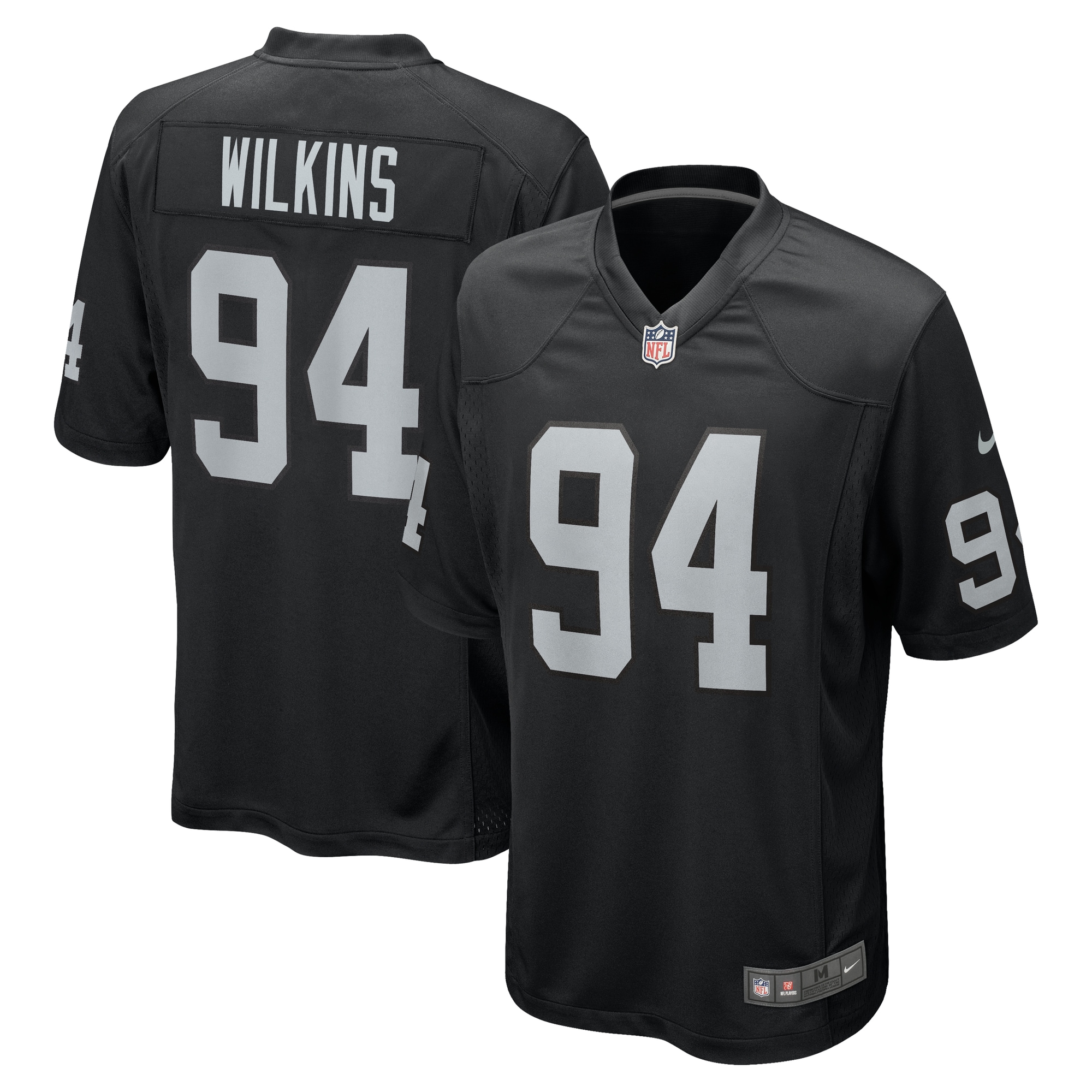 christian wilkins las vegas raiders nike team game jersey black clowdercats vkees.jpg
