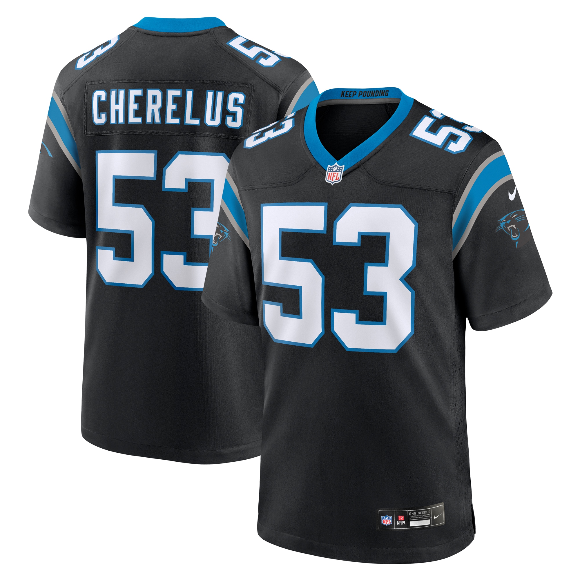 claudin cherelus carolina panthers nike team game jersey black clowdercats jricz.jpg