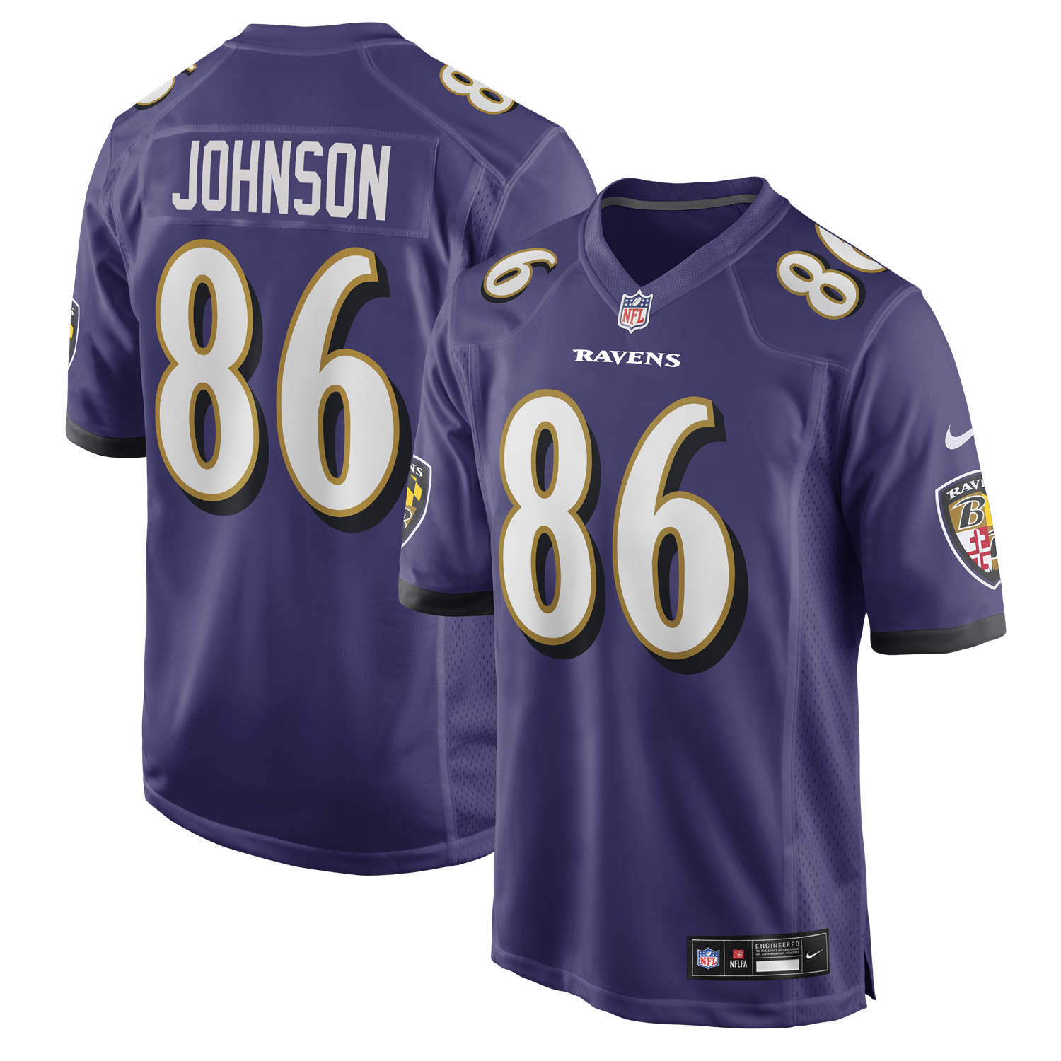 cornelius johnson baltimore ravens nike team game jersey purple clowdercats h2aab