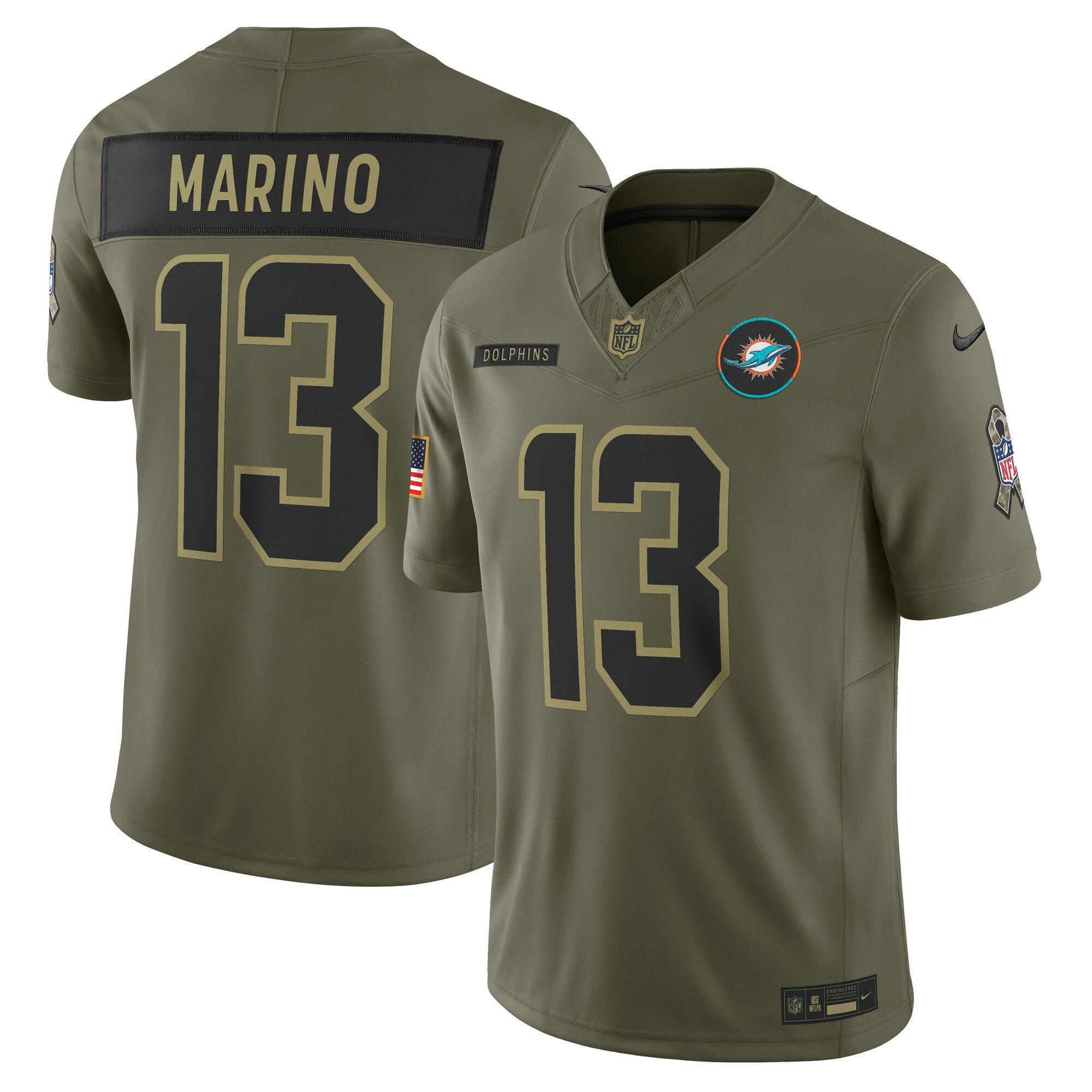 dan marino miami dolphins nike 2025 salute to service retired limited jersey olive clowdercats ptsja.jpg