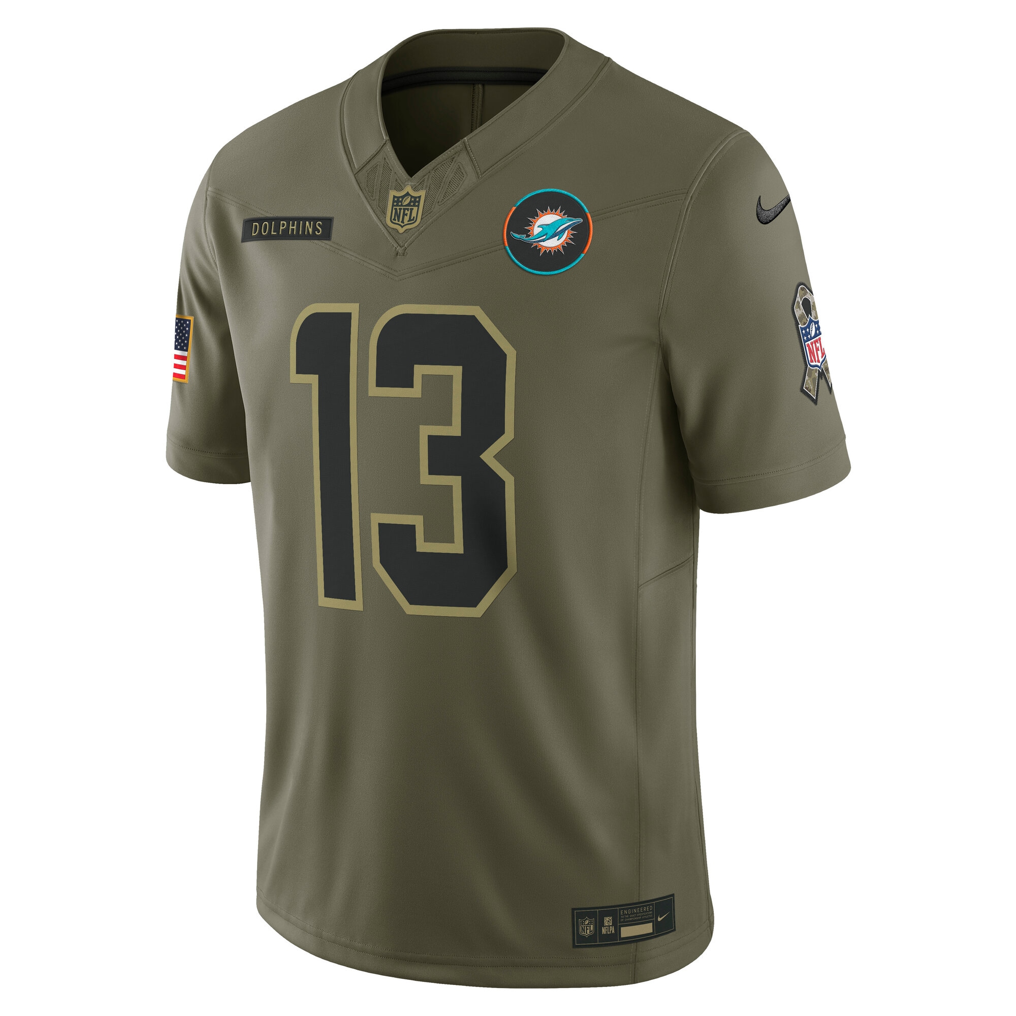 dan marino miami dolphins nike 2025 salute to service retired limited jersey olive clowdercats yntsr.jpg