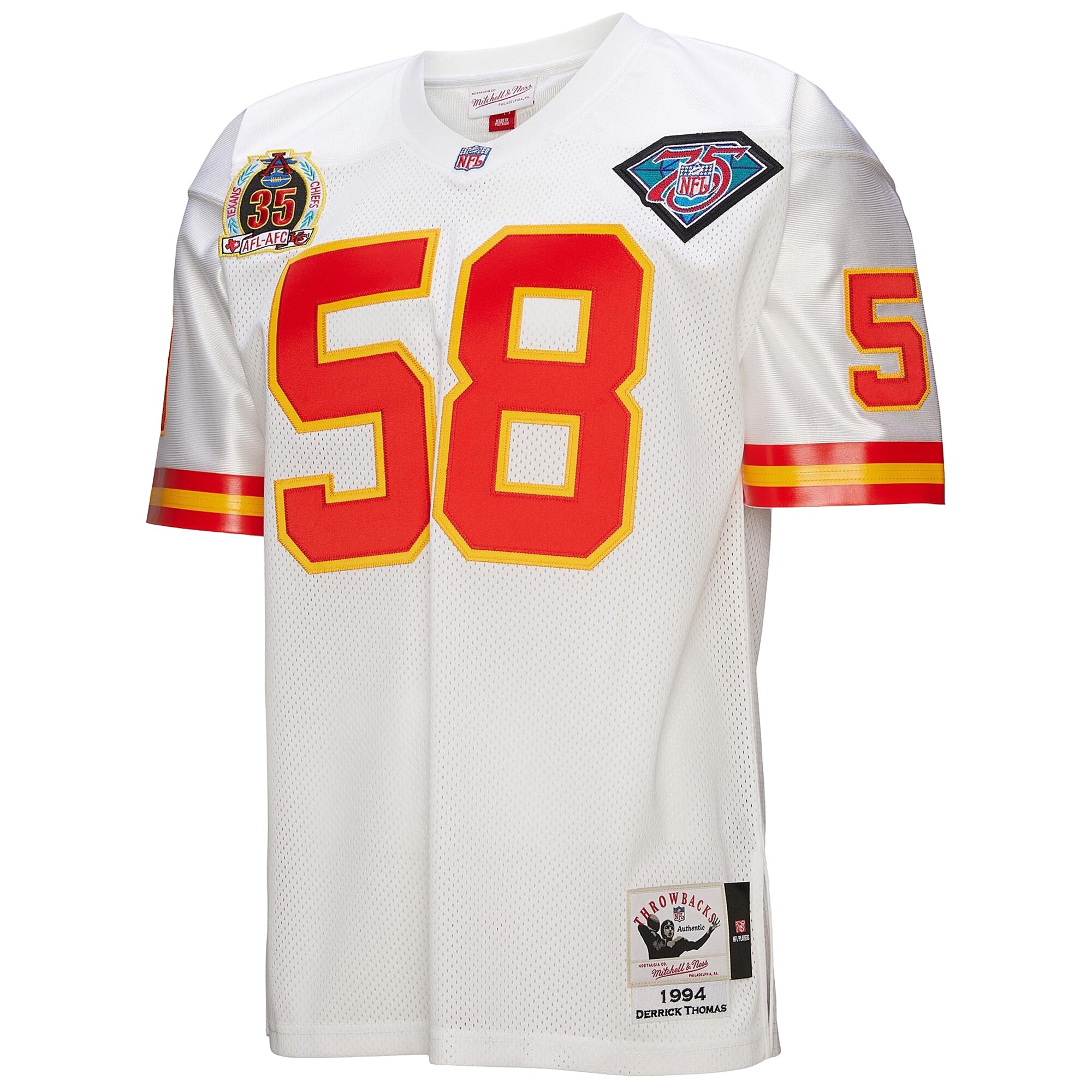 derrick thomas kansas city chiefs 1994 mitchell ness authentic throwback retired player jersey white clowdercats njmzg.jpg