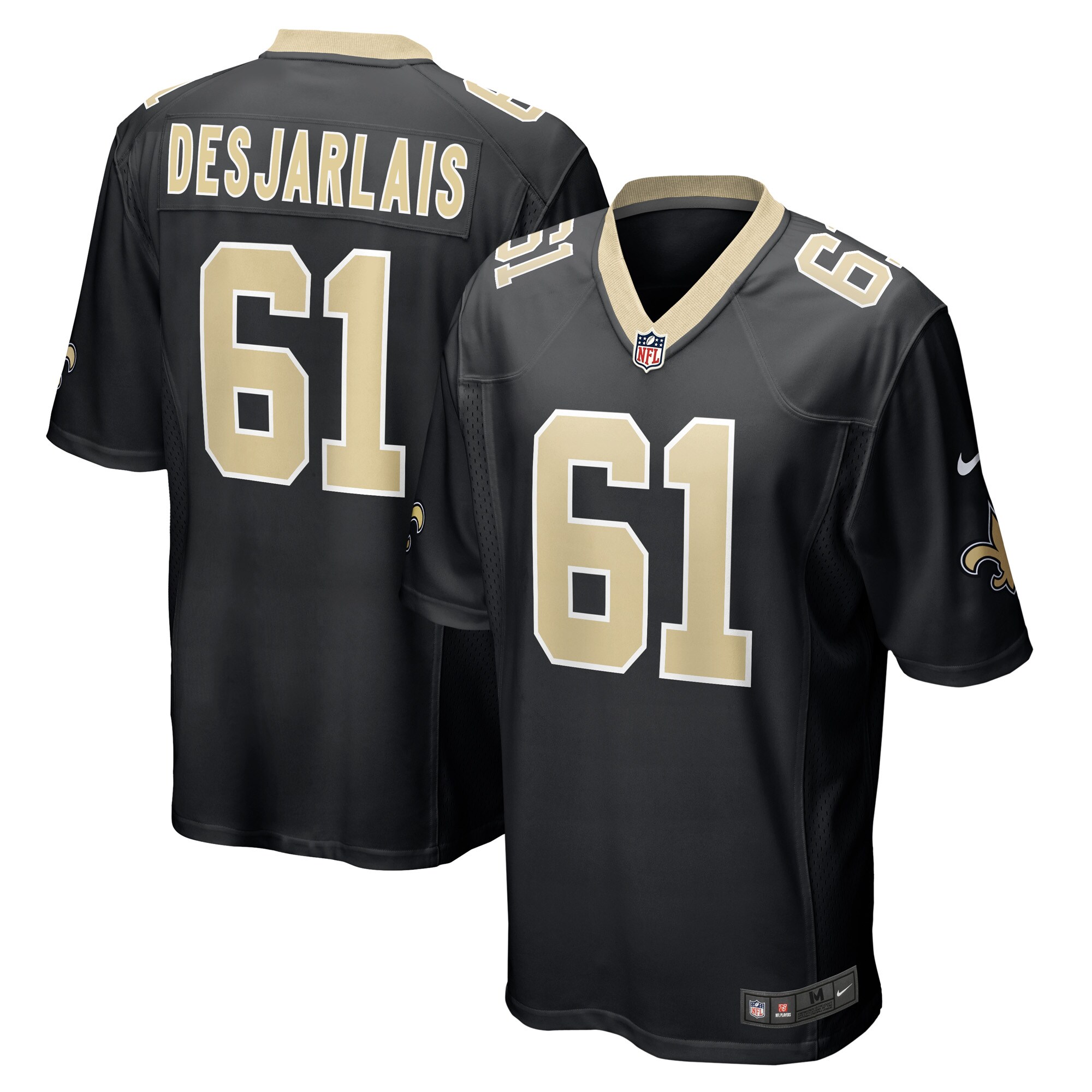 drew desjarlais new orleans saints nike game player jersey black clowdercats nyldh.jpg
