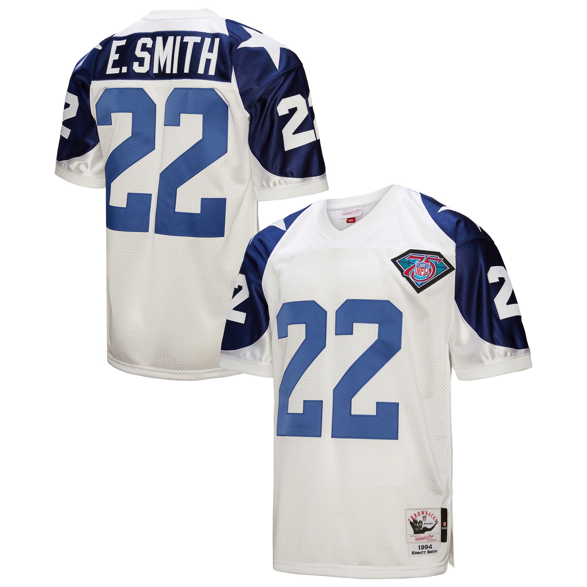 emmitt smith dallas cowboys 1994 mitchell ness authentic throwback retired player jersey white clowdercats eekkr.jpg