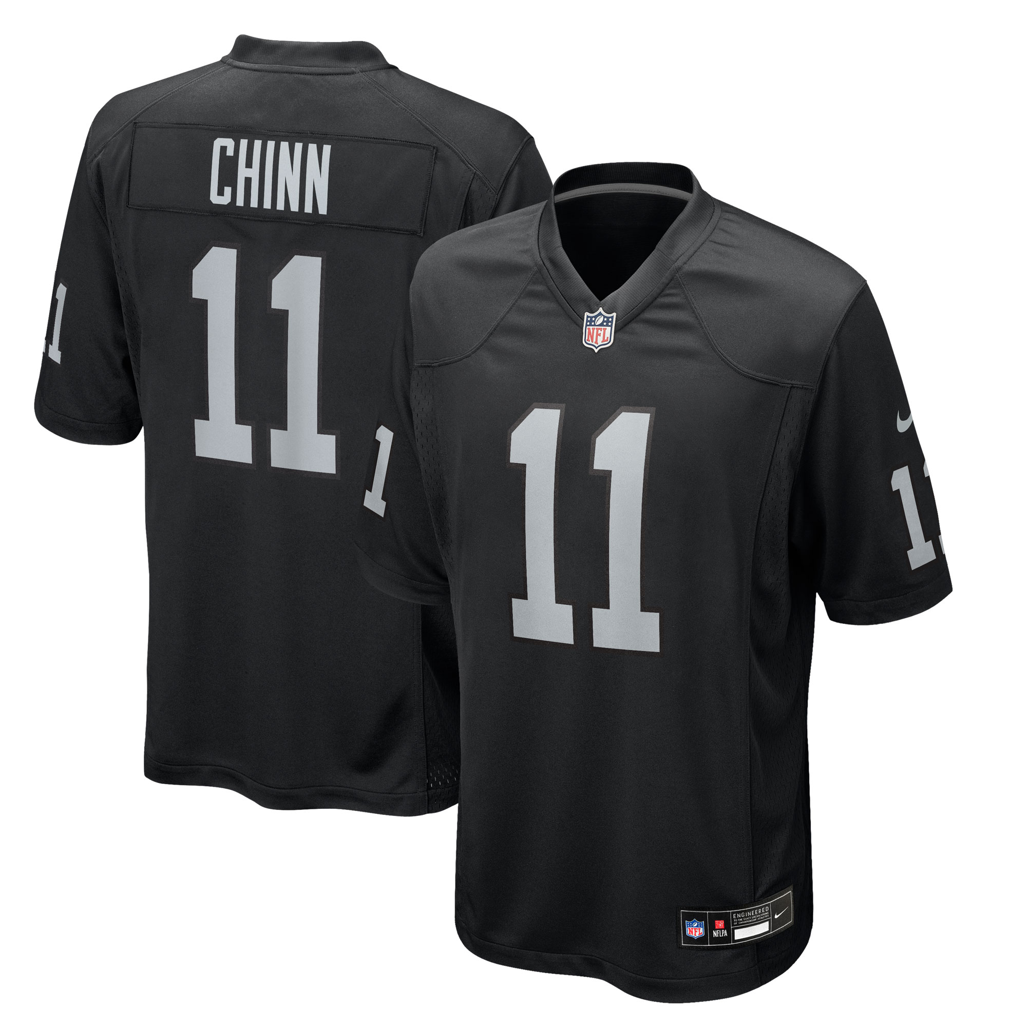 jeremy chinn las vegas raiders nike team game jersey black clowdercats y5rla.jpg