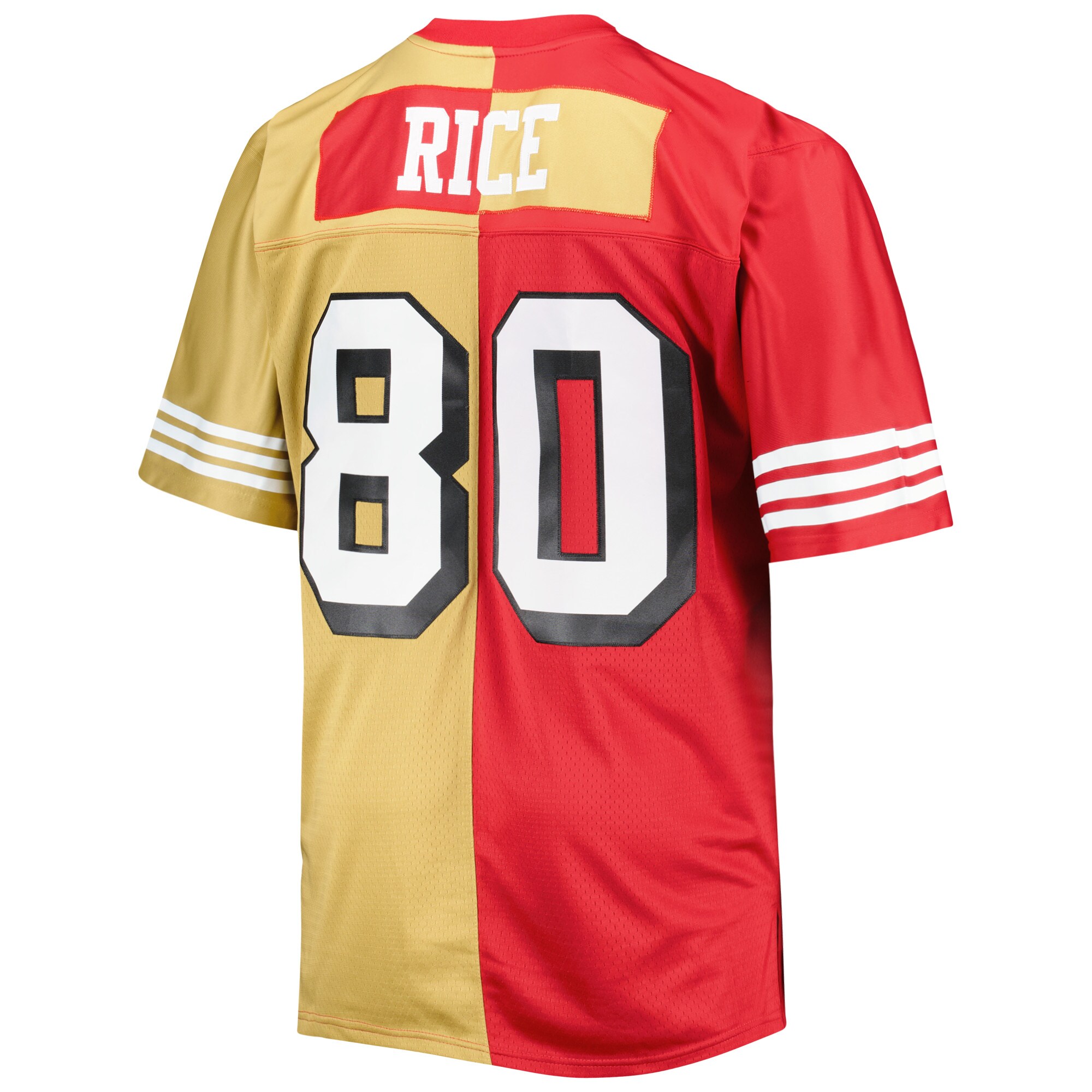 jerry rice san francisco 49ers mitchell ness big tall split legacy retired player replica jersey scarletgold clowdercats 3aldf.jpg