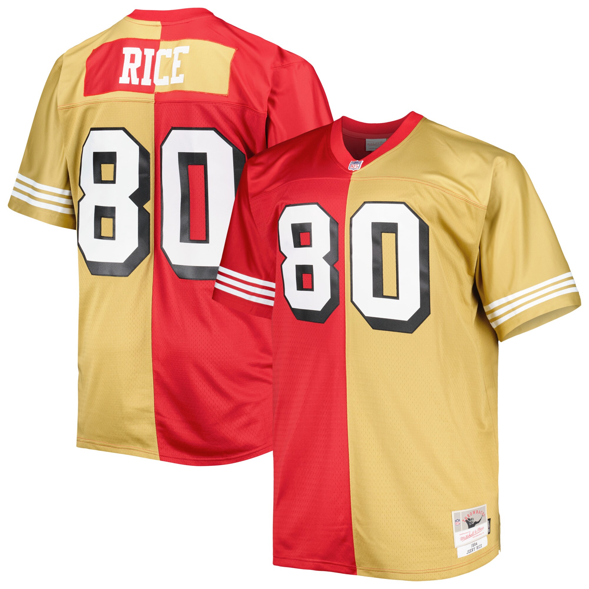 jerry rice san francisco 49ers mitchell ness big tall split legacy retired player replica jersey scarletgold clowdercats nxfsj.jpg