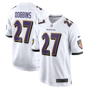 jk dobbins baltimore ravens nike game jersey white clowdercats tmo1h.jpg