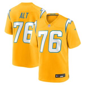 joe alt los angeles chargers nike alternate charger power game player jersey gold clowdercats bfchc.jpg