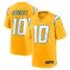 justin herbert los angeles chargers nike alternate charger power game player jersey gold clowdercats rgrdl.jpg